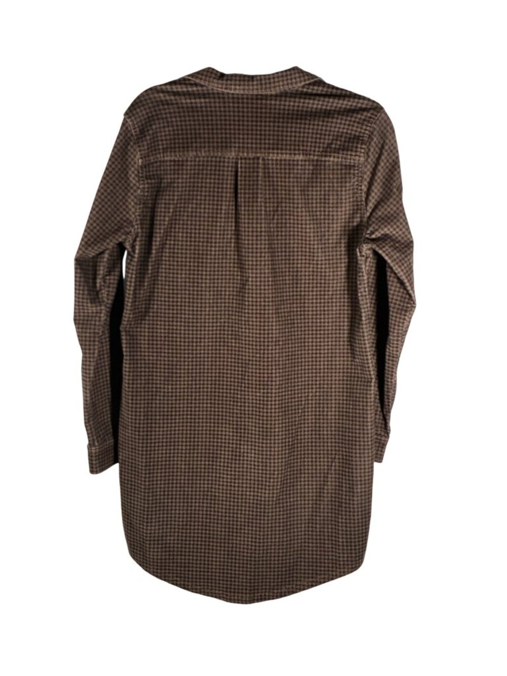 Toad&Co Cruiser Corduroy Popover Dress Houndstooth Brown LS organic Size M Gorpc - Picture 3 of 9